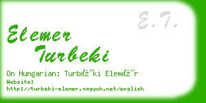 elemer turbeki business card